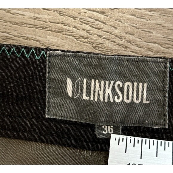 Linksoul Hybrid Shorts Mens 36 Green Gray Lightweight Swim Trunks Golf Preppy - Picture 4 of 9